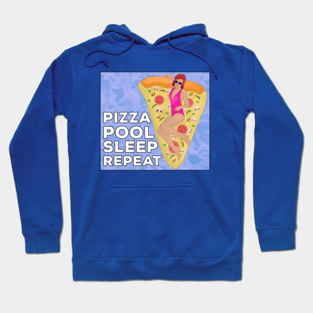 Pizza Pool Sleep Repeat Hoodie by DiegoCarvalho